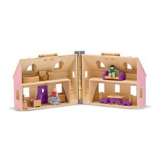 Melissa & Doug Ahşap Taşınabilir Küçük Mobilyalı Ev