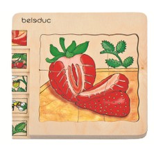 Beleduc Katlı Puzzle-Çilek15x15 Cm