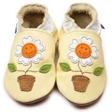 İnch Blue Hakiki Deriden Patik Flower Pot Buttermilk