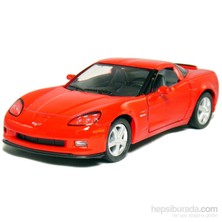 Kinsmart 1:36 Kırmızı Chevrolet Corvette Z06 Çek-Bırak Araba (Die-Cast)