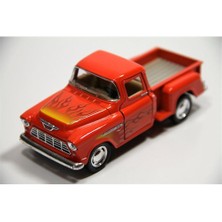 Kinsmart Turuncu Ateş Desenli 1955 Chevy Stepside 1:32 Çek-Bırak Pickup
