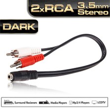 Dark 2xRCA Stereo Dönüştürücü Kablo (DK-CB-AU35XRCA)