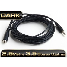 Dark 2.5 Metre Stereo Ses Uzatma Kablosu(3.5mm Dişi - 3.5mm Erkek)(DK-CB-AUEXTL250)