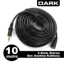 Dark 10 Metre 3.5mm Stereo Ses Uzatma Kablosu (3.5mm Dişi - 3.5mm Erkek) (DK-CB-AUEXTL1000TV)