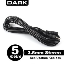 Dark 5 Metre 3.5mm Stereo Ses Uzatma Kablosu (3.5mm Dişi - 3.5mm Erkek) (DK-CB-AUEXTL500TV)