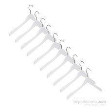 Nyn Ahşap Askı 10'Lu 45 Cm Beyaz  Kayın Ağacı