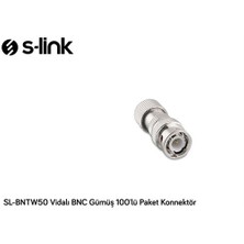 S-link SL-BNTW50 Vidalı BNC Bakır Lüx 100 lü Paket Konnektör