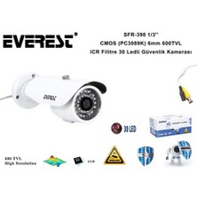 Everest Sfr-398 1/3`` Cmos (Pc3089k) 6Mm 700Tvl Icr Filitre 30 Ledli Güvenlik Kamerası