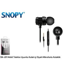 Snopy Sn-J01 Mobil Telefon Uyumlu Kulak İçi Gümüş Mikrofonlu Kulaklık