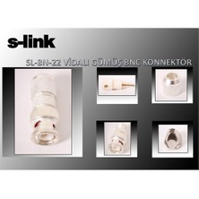 S-Link Sl-Bn22 Vidalı Bnc Gümüş 50 Li Paket Konnektör