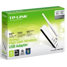 TP-LINK TL-WN722N, 150 Mbps N Kablosuz Yüksek Kazanımlı USB Adaptör