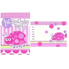 Pandoli First Birthday Uğur Böceği Davetiye 8 Adet