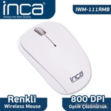 Inca IWM-111RMB Track Red Sensör Beyaz Kablosuz Nano Alıcılı Mouse