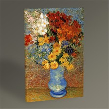 Tablo 360 Vincent Van Gogh Flowers İn A Blue Vase Tablo 45X30