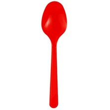 Pandoli Kırmızı Renkli Plastik Parti Kaşığı 25'Li