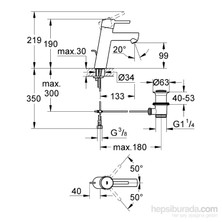 Grohe Concetto Single Tek Kumandalı Lavabo Bataryası - 23450001