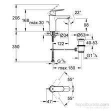 Grohe Eurocosmo Tek Kumandalı Lavabo Bataryası - 23325000