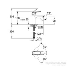 Grohe Eurocosmo Tek Kumandalı Lavabo Bataryası - 23327000