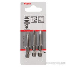 Bosch  - 3'Lü Paket - Ekstra Sert Seri Vidalama Ucu - S 0,5X4,0, 49 Mm