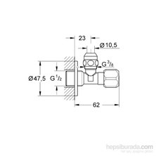 Grohe ARA MUSLUK 1/2″ giriş, 3/8 çıkışlı - (10'lu Paket) - 2201700M