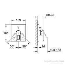 Grohe Quadra Divertörlü Dış Ayna Volan Grubu Tek Kollu Banyo Bataryası 19456000