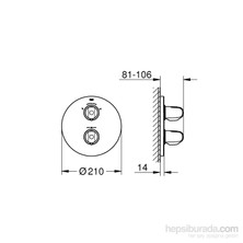 Grohe Grohtherm 1000 New 2 Yollu Entegre Yön Değiştiricili Termostatik Banyo Bataryası 19986000