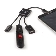 Dark Micro Usb Tablet ve Akıllı Telefon 2xUSB Dönüştürücü OTG Kablo (DK-AC-USB2MICRO2)