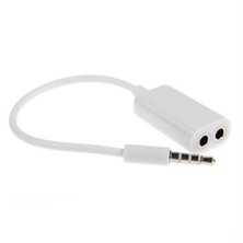 Microcase Kulaklık Çoklayıcı Beyaz Kablo Adaptör 3.5 Mm