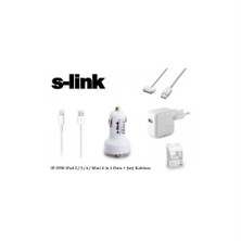 S-Link Ip-5550 İpad 2/3/4/Mini 2000Ma 4 İn 1 Ev+Araç+Data Şarj Kablosu