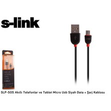 S-Link Slp-505 Akıllı Telefonlar Ve Tablet Micro Usb Siyah Data + Şarj Kablosu