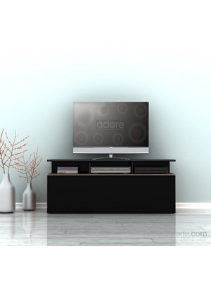 Adore Vision Çekmeceli TV Sehpası - Noce - Lake Siyah