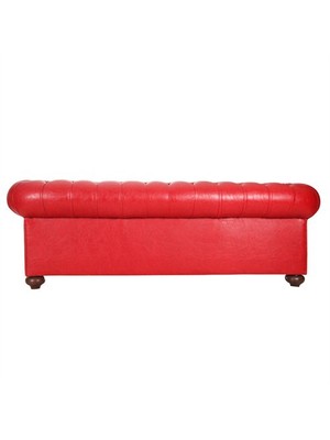 3A Mobilya Red Leather Chesterfield