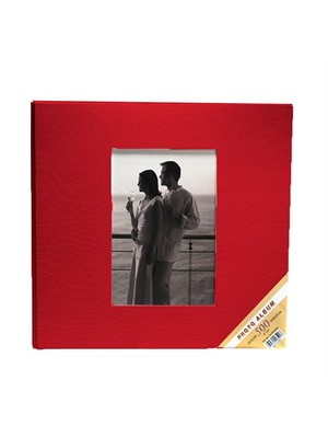 500'Lük Deri Fotoğraf Albümü-Kırmızı