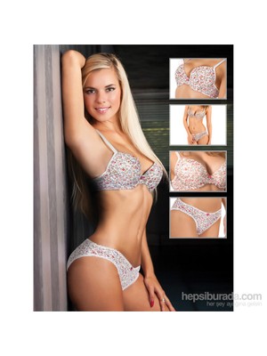 Miorre Push-Up Sütyen Külot Takım Kadın Şık Desenli Esnek Yapı ile Rahat Kullanım