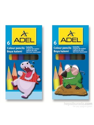 Adel Karton Kutu Boya Kalemi 6 Renk Yarım Boy (2112335000)