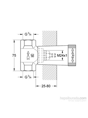 Grohe Ankastre Stop Valf İçin İç Gövde 3 4" - 29802000