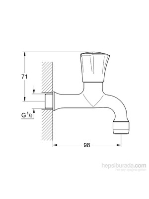 Grohe Costa L Duvardan Tek Musluk Kısa 98 mm - 30098001