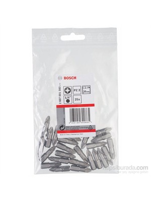 Bosch  - 25'Li Paket - Ekstra Sert Seri Vidalama Ucu - Pz 2, 25 Mm
