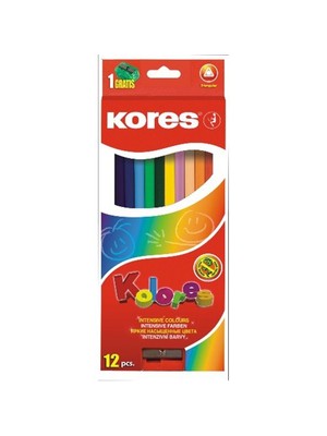 Kores Kuru Boya Kalemi 12'li (Üçgen Gövde) - Kalemtraş Hediyeli
