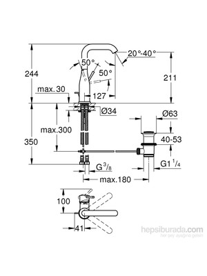 Grohe Essence Tek Kumandalı Lavabo Bataryası - 32628001