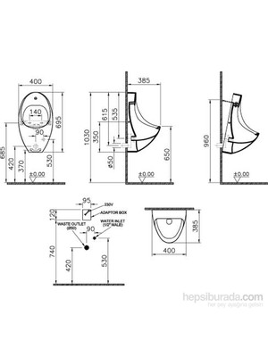 VitrA 4106B003-5291 Ankastre Fotoselli Pisuvar Elektrikli Beyaz