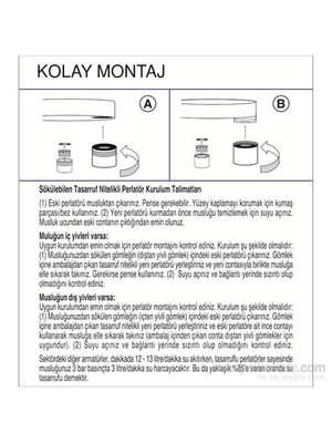 Universal® Özel Su Tasarruf Kartuşu 3 Litre/Dakika (Tüm Musluklara Uyumlu)