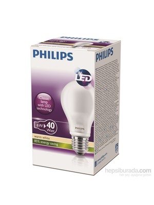 Philips LED Ampul 6W (40W) E27 Sarı Işık