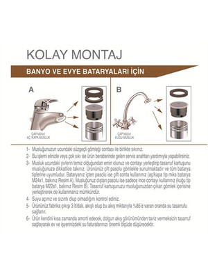 Mannesmann UNIVERSAL® Su Tasarruf Kartuşu - 3 Litre/Dakika Akışlı (Tüm Musluklara Uyumlu)