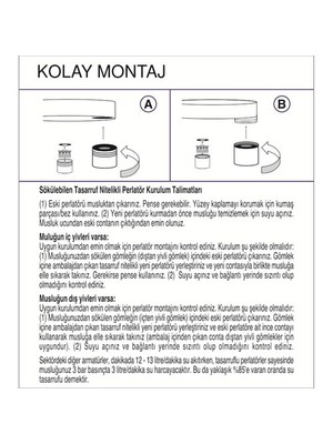 Universal® Su Tasarruf Kartuşu - 5 Litre/Dakika (Tüm Musluklara Uyumlu)