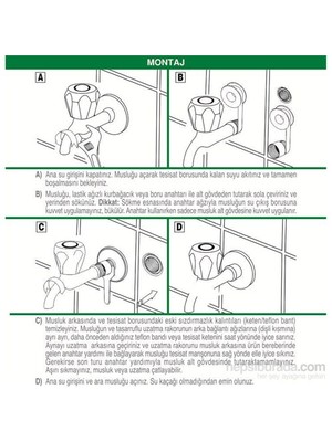 Universal® Çeşme Tip Tasarruflu Uzatma - WC Taharet Musluk 5 Litre/Dakika (Tekli Kısa Musluklarda)