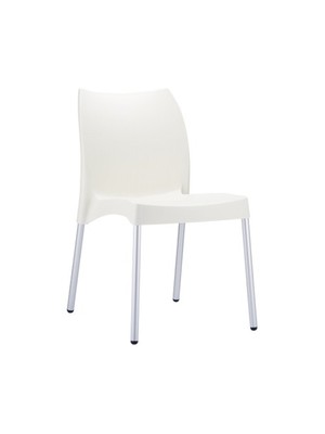 Siesta 049 Vita Alüminyum Ayaklı Sandalye Modern Tasarım İçin Beyaz Renkli Bahçe Mobilyası