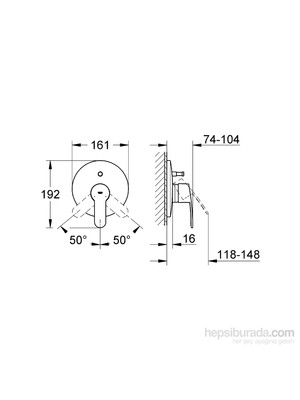 Grohe Eurostyle Cosmopolitan Ankastre Banyo Duş Bataryası - 19506002