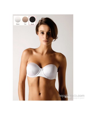 Kadın İnce Süngerli Straplez Siyah Sütyen 4063