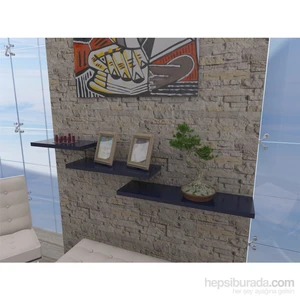 Bmd Mobilya Üçlü Duvar Rafı Lacivert